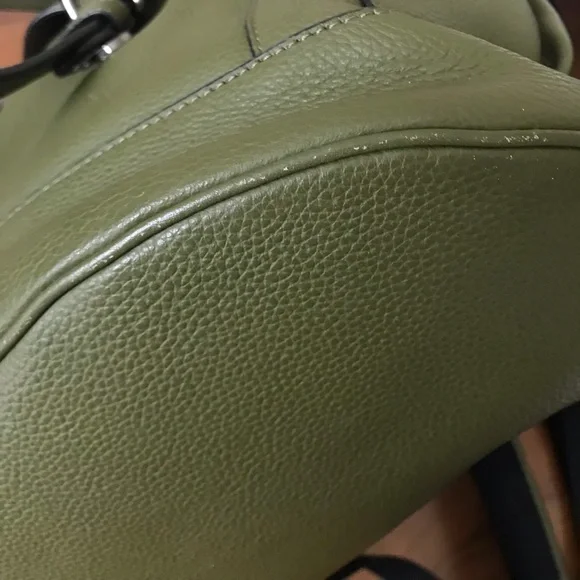 Coach Hudson Leather Backpack, Olive Green, F36811 - Picture 14 of 16
